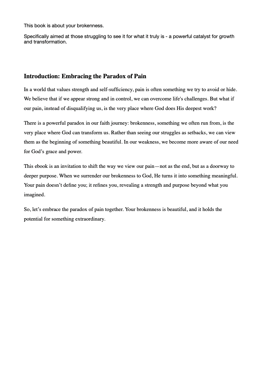Your Brokenness is God's Masterpiece : Transforming Through Pain (eBook)